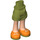LEGO Olijfgroen Heup met Rolled Omhoog Shorts met Oranje Shoes met Wit Laces met dik scharnier (35557)