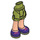 LEGO Olive Green Hip with Rolled Up Shorts with Purple shoes with Thick Hinge (35556 / 35557)