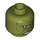 LEGO Olive Green Kithaba Head (Recessed Solid Stud) (3274)