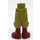 LEGO Olive Green Minidoll Hip with Cropped Trousers with Brown Boots and Red Trim (Thick Hinge) (18353)