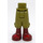 LEGO Olive Green Minidoll Hip with Cropped Trousers with Brown Boots and Red Trim (Thick Hinge) (18353)