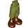 LEGO Olijfgroen Minidoll Heup met Cropped Broek met Bruin Feet (dun scharnier) (2246)