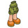 LEGO Olive Green Minidoll Hip with Rolled Up Shorts with Orange Shoes with White Laces (Thick Hinge) (35556 / 35557)