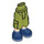 LEGO Olive Green Minidoll Hip with Shorts with Cargo Pockets with Dark blue Shoes (2268)