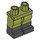 LEGO Olijfgroen Minifigure Heupen en benen met Zwart Boots (21019 / 77601)