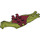 LEGO Olive Green Pteranodon Body with Dark Red Top (47587 / 98653)