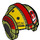 LEGO Olive Green Rebel Pilot Helmet with Nix Jerd Yellow and Red Pattern (30370 / 36014)
