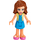 LEGO Olivia met Geel Waistcoat en Blauw Jurk Minifiguur