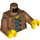 LEGO Open Jacket with Three Buttons over Sand Blue Shirt Female Torso (973 / 76382)