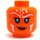 LEGO Orange Ahsoka Tano med Dark Blå Kostym Minifigur Huvud (Infälld solid knopp) (3626 / 68670)