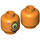 LEGO Orange Alien Keytarist Minifigure Head (Recessed Solid Stud) (3626 / 75322)