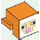 LEGO Orange Djur Huvud med Sheep Ansikte med Vit Background och Brungul Outline (103728 / 106290)