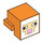 LEGO Orange Animal Head with Sheep Face with White Background and Tan Outline (103728 / 106290)