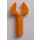 LEGO Oranje Staaf 1 met Klem (met opening in clip) (41005 / 48729)