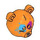 LEGO Orange Bear Mask with Stitching and Colored Splotches (102407)