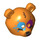 LEGO Orange Bear Mask with Stitching and Colored Splotches (102407)