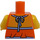 LEGO Orange Blouse Torso mit Aqua Trim und Weiß Blumen mit Halfter zurück (76382 / 88585)