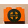 LEGO Orange Brick 1 x 2 with &#039;Santa Fe&#039; and Dark Green Logo Sticker with Bottom Tube (3004)
