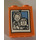 LEGO Orange Brick 1 x 2 x 2 with Family portrait Sticker with Inside Stud Holder (3245)