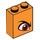 LEGO Oranje Steen 1 x 2 x 2 met Oranje Eye Rechtsaf met Stud houder aan de binnenzijde (3245 / 53112)