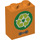 LEGO Orange Brick 1 x 2 x 2 with Recycling Logo with Inside Stud Holder (3245 / 43257)