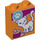 LEGO Orange Brique 1 x 2 x 2 avec blanc Chat avec Aliments Bowl et Paw logo avec porte-goujon intérieur (3245 / 26636)