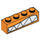 LEGO Oranje Steen 1 x 4 met Wit Tanden (3010 / 53122)