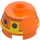 LEGO Orange Brick 2 x 2 Round with Sloped Sides with Chopper Astromech Droid Head (98100 / 104763)