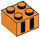 LEGO Oranje Steen 2 x 2 met Zwart Strepen (3003 / 99183)