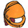 LEGO Orange Crash Helm mit Dark rot Pferdeschwanz (36293)