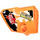 LEGO Oranje Gebogen Paneel 1 Links met &#039;RACING LUBE&#039;, &#039;GRF-X DSIGN&#039; Sticker (87080)