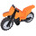 LEGO orange Dirt Bike with Black Chassis and Medium Stone Gray Wheels