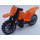 LEGO orange Dirt Bike with Black Chassis and Medium Stone Gray Wheels