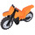 LEGO Oranje Dirt Bike met Zwart Chassis en Medium Stone Grijs Wielen