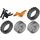 LEGO Oranje Dirt Bike met Zwart Chassis en Medium Stone Grijs Wielen