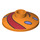 LEGO Orange Dish 2 x 2 mit Swirl und Violet Spots (56072 / 84710)