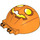 LEGO Orange Dome 6 x 6 x 3 mit Scharnier Stubs mit Kürbis Gesicht (50747 / 102228)