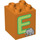 LEGO Orange Duplo Brick 2 x 2 x 2 with E for Elephant (31110 / 93859)
