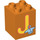 LEGO Orange Duplo Brick 2 x 2 x 2 with J for Jacket (31110 / 94801)