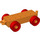 LEGO Orange Duplo Car Chassis 2 x 6 with Red Wheels (Modern Open Hitch) (14639 / 74656)