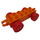 LEGO Orange Duplo Auto Châssis 2 x 6 avec rouge roues (Attelage ouvert moderne) (14639 / 74656)