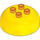 LEGO Orange Duplo Round Brick 4 x 4 with Dome Top with Yellow top (18488 / 98220)