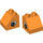 LEGO Orange Duplo Slope 2 x 2 x 1.5 (45°) with Eye both sides (10442 / 10443)