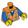LEGO Orange Emmet Minifig Torso with Worn Stripes (76382)