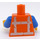 LEGO Orange Emmet Minifig Torso with Worn Stripes (973 / 76382)