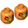 LEGO Orange Frax Minifigure Kopf (Einbau-Vollbolzen) (3626 / 17516)