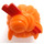 LEGO Orange Haar mit Loose Bun mit rot Chopsticks (35059)
