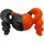 LEGO Orange Haar mit Seite Pigtails mit Schwarz Haar auf Seite (28798)