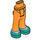 LEGO Orange Hip with Pants with Dark Turquoise Shoes (35584)