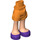 LEGO orange Hofte med Rolled Op Shorts med Lilla Shoes med tykt hængsel (35556 / 35557)